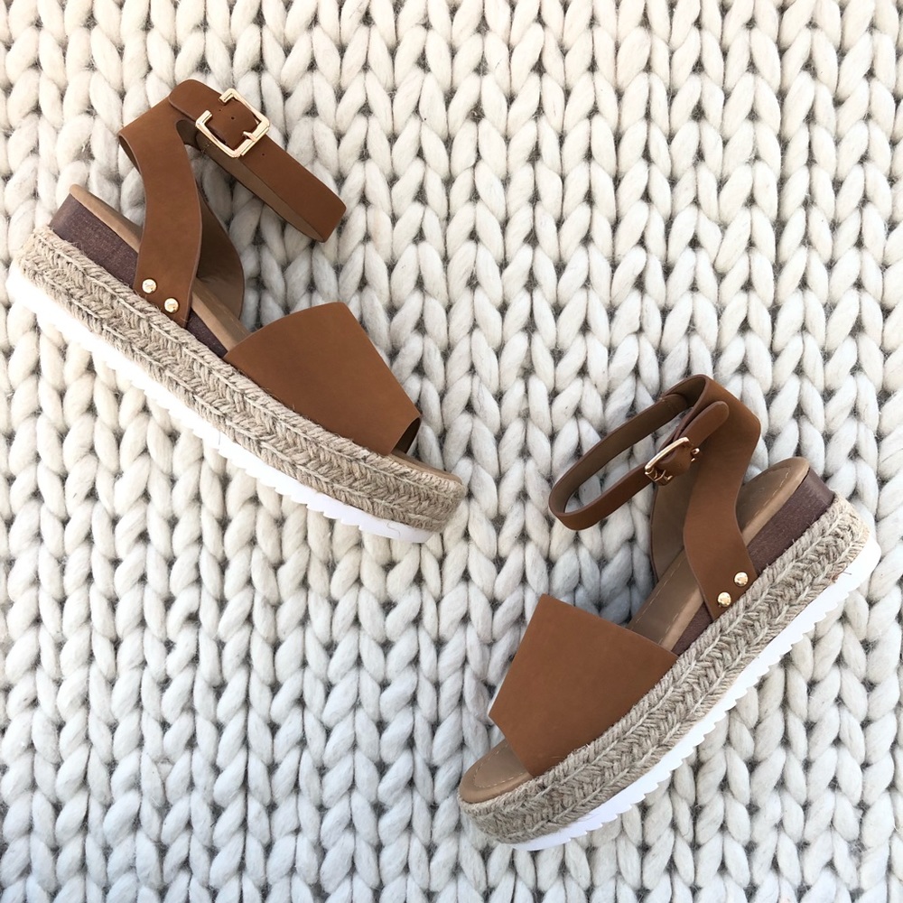 LAST SZ 10! OLIVIA Tan Platform Espadrilles - Picture 4 of 7